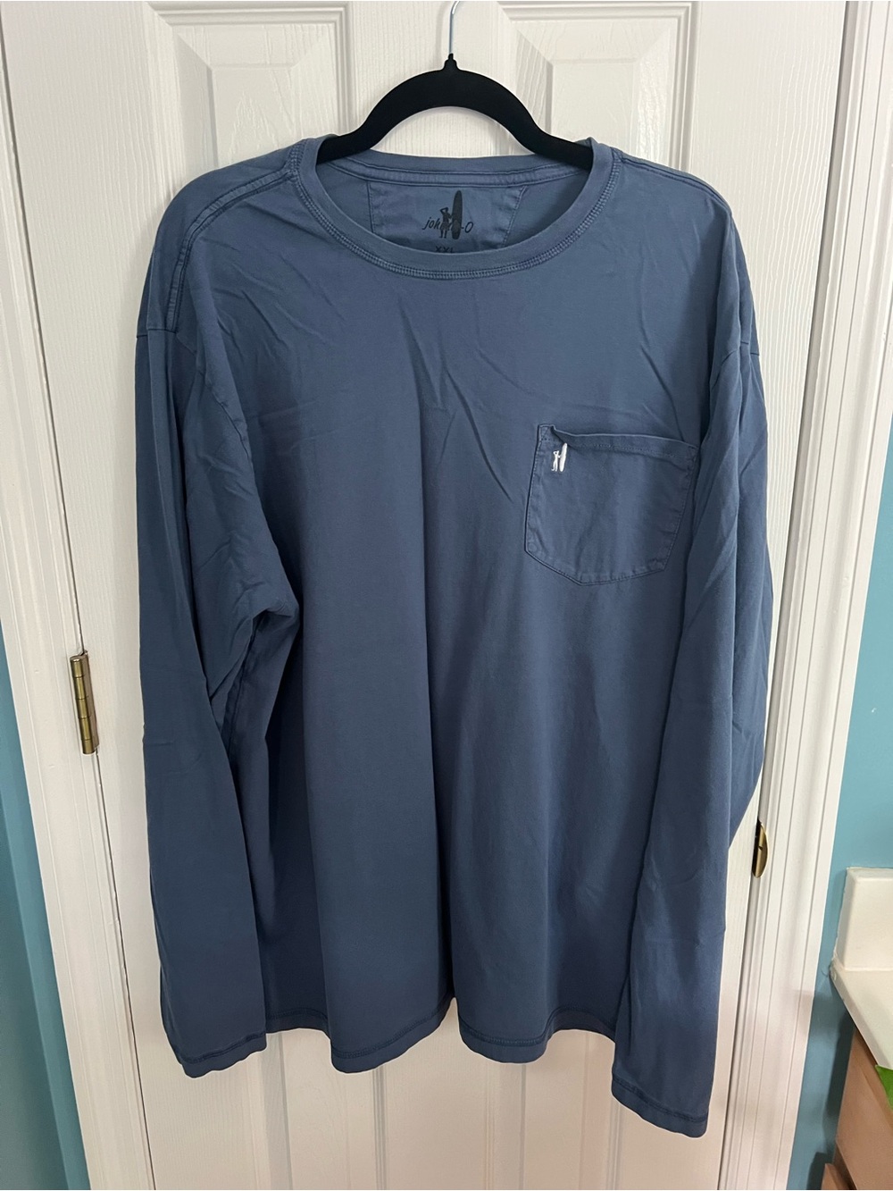 johnnie-O Slate Blue Long-Sleeve Pocket Tee
